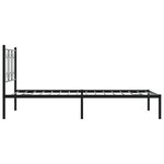 vidaXL Cadre de lit métal avec tête de lit noir 100x190 cm