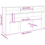 vidaXL Armoire de tête de lit chêne artisanal 200x19x103 5 cm