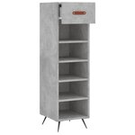 vidaXL Armoire à chaussures gris béton 30x35x105 cm bois d'ingénierie