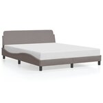 vidaXL Cadre de lit sans matelas taupe 160x200 cm tissu