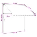 vidaXL Auvent rétractable manuel Noir 400 cm