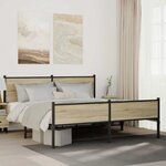 vidaXL Cadre de lit en métal sans matelas chêne sonoma 180x200 cm