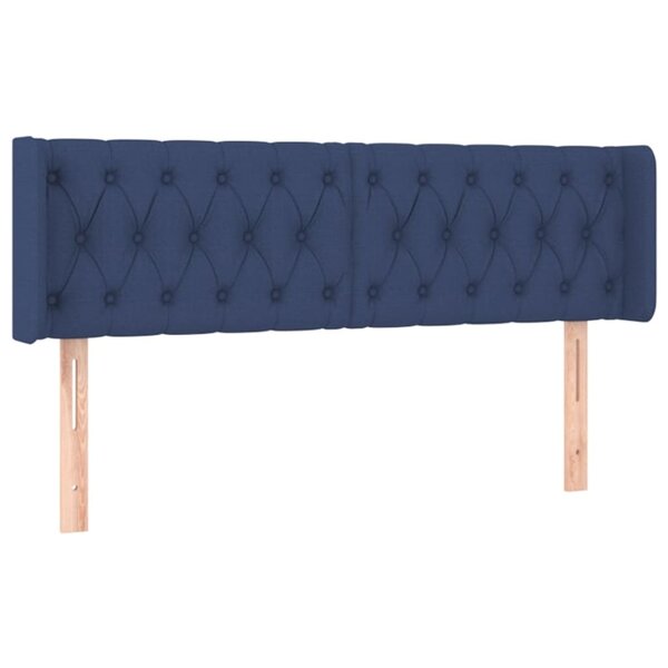 vidaXL Tête de lit avec oreilles Bleu 147x16x78/88 cm Tissu