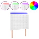 vidaXL Tête de lit à LED Blanc 103x16x118/128 cm Similicuir