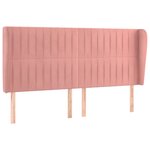 vidaXL Tête de lit avec oreilles Rose 183x23x118/128 cm Velours