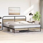 vidaXL Cadre de lit en métal sans matelas chêne fumé 200x200 cm