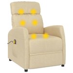 vidaXL Fauteuil de massage Crème Tissu