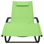 vidaXL Chaises longues à bascule lot de 2 vert acier et textilène