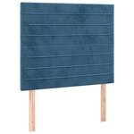 vidaXL Tête de lit à LED Bleu foncé 90x5x118/128 cm Velours