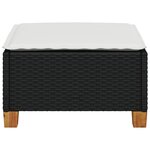 vidaXL Tabouret de jardin et coussin noir 63 5x56x32 cm résine tressée