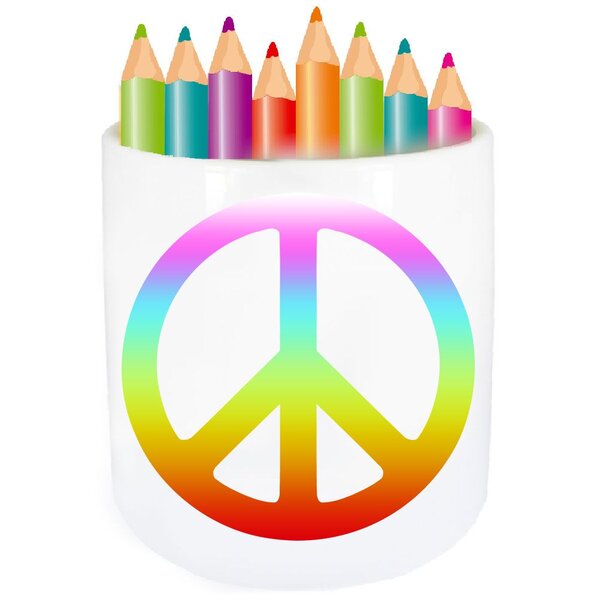 Pot à stylo en céramique peace and love cbkreation