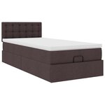 vidaXL Lit ottoman avec matelas marron foncé 100x200 cm tissu
