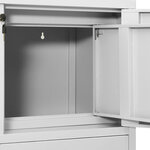 Armoire de bureau rangement avec étagère réglable 90 x 40 x 102 cm en acier gris clair 02_0046904