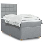 vidaXL Sommier à lattes de lit avec matelas Gris clair 100x200cm Tissu