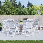vidaXL Coussins de chaise à dossier haut lot de 6 carreaux gris