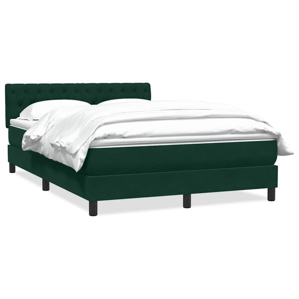 vidaXL Sommier à lattes de lit et matelas vert foncé 160x220cm velours