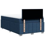 vidaXL Sommier à lattes de lit avec matelas bleu 120x190 cm tissu