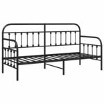 vidaXL Cadre de Lit Black Daybed 80x200 cm Acier