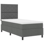 vidaXL Lit à ressorts avec matelas Gris foncé 100 x 200 cm tissu