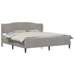 vidaXL Cadre de lit avec tête de lit Gris clair 200 x 200 cm Velours