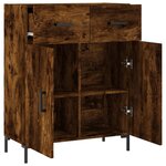 vidaXL Buffet chêne fumé 69 5x34x90 cm bois d'ingénierie