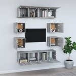 vidaXL Ensemble de meubles TV 8 Pièces Sonoma gris Bois d'ingénierie
