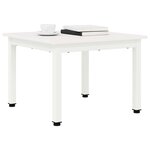 vidaXL Table basse Blanc 50 x 50 x 36 cm Bois de pin massif