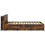 vidaXL Cadre de lit avec rangement Chêne fumé 120 x 190 cm