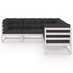 vidaXL Salon de jardin 5 Pièces avec coussins Bois de pin massif