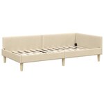 vidaXL Cadre de lit d'angle avec tête de lit Crème 80 x 200 cm tissu