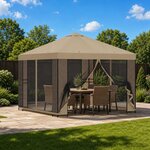 vidaXL Abri de jardin avec parois 3 x 3 m Beige Polyester et Acier