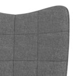 vidaXL Chaise à bascule avec tabouret Gris foncé Tissu