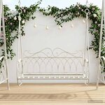 vidaXL Banc Balançoire Acier 112 x 60 x 126 5 cm Blanc antique