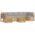 vidaXL Ensemble de canapés d'extérieur 8 Pièces Blanc et gris clair