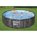 BESTWAY Piscine hors sol ronde Steel Pro Max - Décor bois - 427 x 107 cm