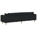 vidaXL Sofa en tissu avec coussin Noir 208 cm tissu