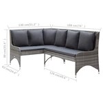 vidaXL Canapés d'angle de jardin 2 Pièces Résine tressée Gris