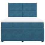 vidaXL Sommier à lattes de lit et matelas Bleu foncé 160x200cm Velours