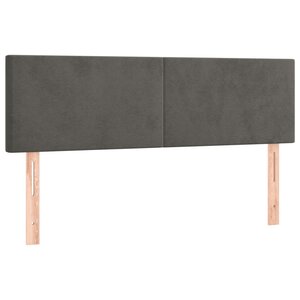 vidaXL Têtes de lit 2 Pièces Gris foncé 72x5x78/88 cm Velours