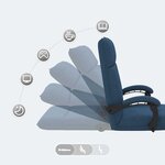 vidaXL Fauteuil de sol ajustable Bleu Tissu
