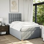 vidaXL Sommier à lattes de lit avec matelas Gris clair 120x200cm Tissu