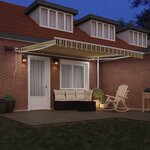 vidaXL Auvent Rétractable Vert et jaune 400 × 300 cm Tissu et acier