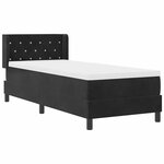 vidaXL Lit à ressorts avec matelas Noir 200 x 80 cm Polyester