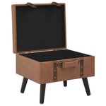 vidaXL Tabouret de rangement 40 cm Marron Similicuir