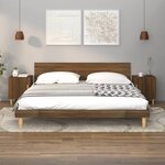 vidaXL Tables de chevet 2 Pièces Chêne marron Bois d'ingénierie