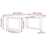 vidaXL Étagère de vasque murale acier et bois massif d'acacia