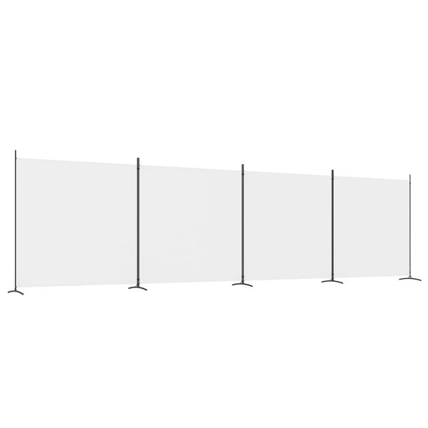 vidaXL Cloison de séparation 4 panneaux Blanc 698x180 cm Tissu