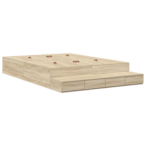 vidaXL Cadre de lit Sonoma Oak 140x200 cm