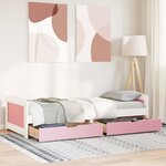vidaXL Lit de jour et 2 tiroirs sans matelas IRUN blanc rose 90x200 cm