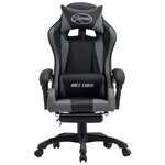 vidaXL Fauteuil de jeux vidéo avec repose-pied Gris et noir Similicuir